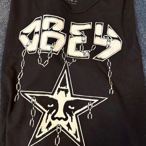 Obey Black Cotton T-Shirt